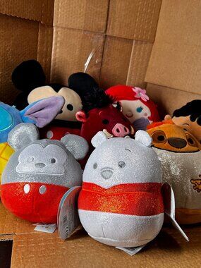 Disney Squishmallows Lot of 8 🏰 NWT 100th Anniv Mickey Pooh Stitch Ariel